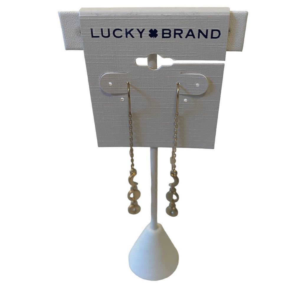 Matte Gold Toned Moon Phase Delicate Threader Earrings.